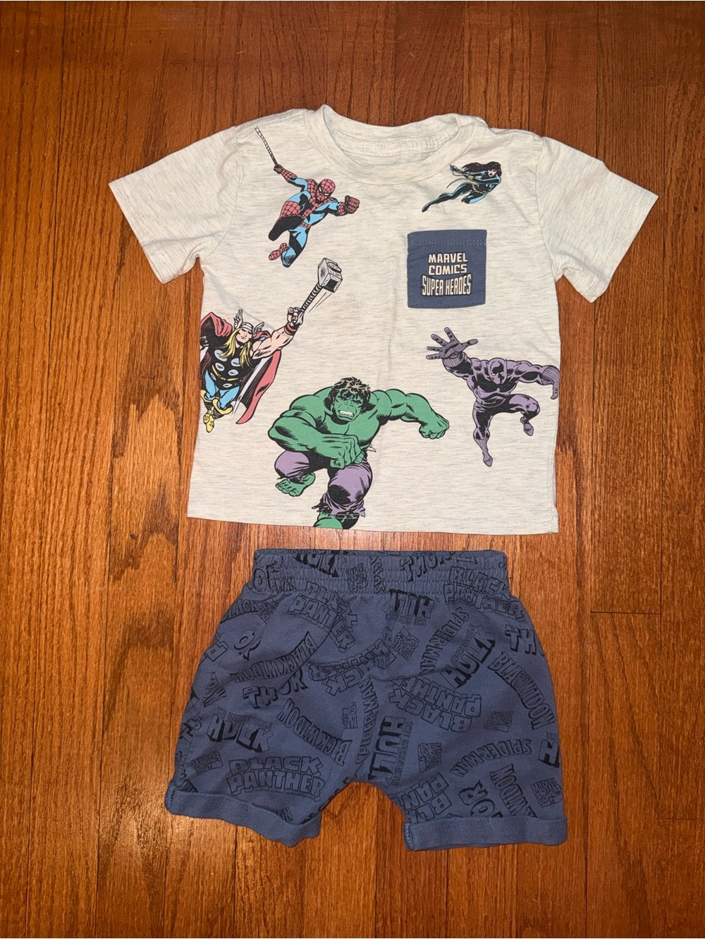 Marvel Kids T-Shirt White with Red and Blue Accents